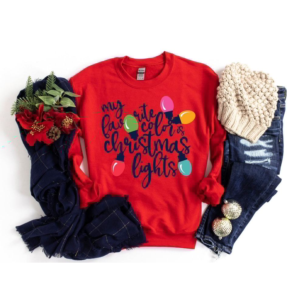 My favorite color is Christmas lights,Merry Christmas Tee,Christmas shirt,Christmas Family Shirt,Christmas Gift, Holiday Gift,Matching Shirt - 1.jpg