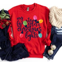 my favorite color is christmas lights,merry christmas tee,christmas shirt,christmas family shirt,christmas gift, holiday