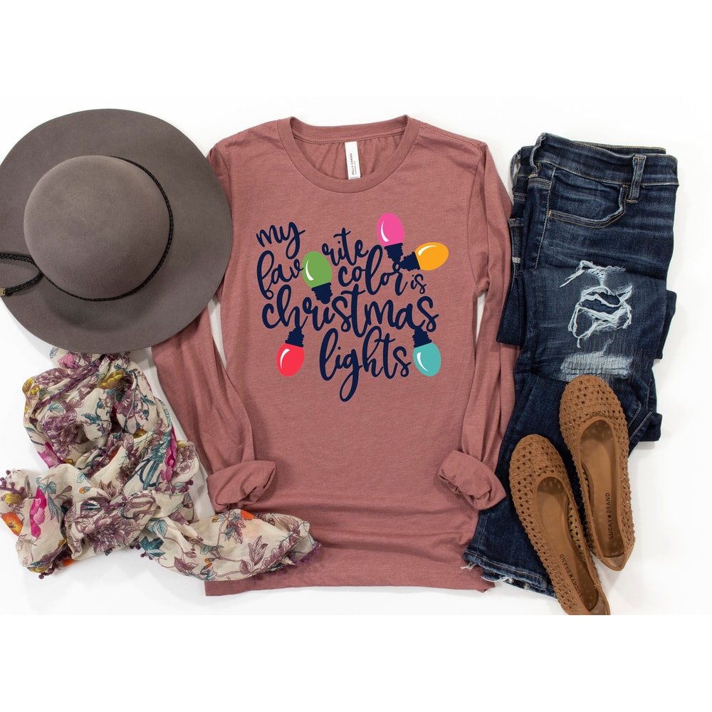 My favorite color is Christmas lights,Merry Christmas Tee,Christmas shirt,Christmas Family Shirt,Christmas Gift, Holiday Gift,Matching Shirt - 3.jpg