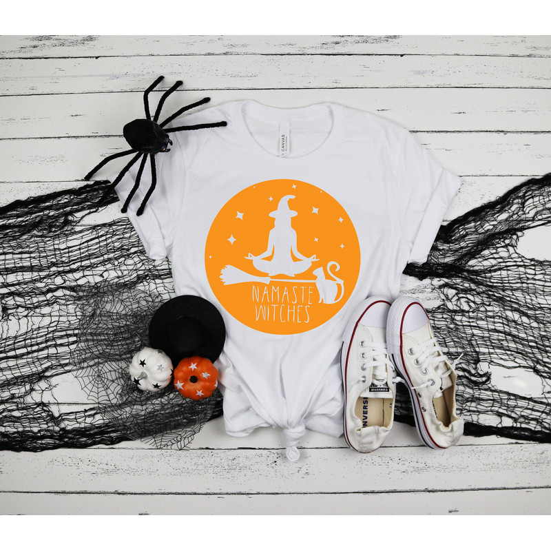 Namaste Witches Shirt, Yoga T-Shirt, Halloween Party Shirts, Halloween Matching Tee, 2022 Halloween Shirts, Yoga Matching Tshirts, Namaste - 3.jpg