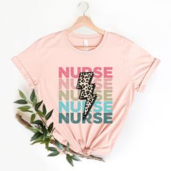 nurse lightning bolt shirt,gift for nurse shrit, nurse graduation shirts, nurse graduation shirt,distressed leopard nurs