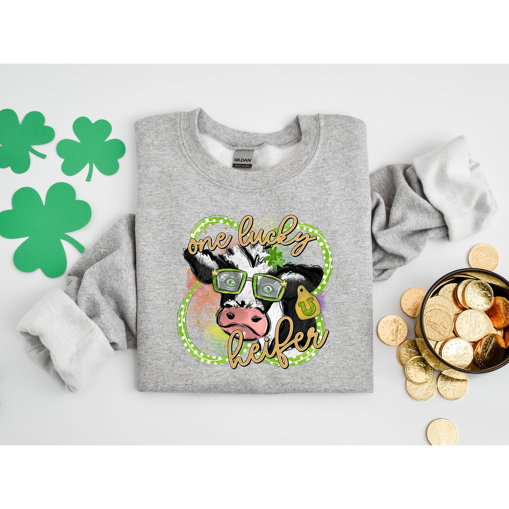 One Lucky Heifer Shirt,Shamrock Shirt,Lucky Shirt,St Patricks Day Shirt,Patricks Day Shirt,St Patricks Shirt,Patricks Day Tee,Lucky Tee - 1.jpg