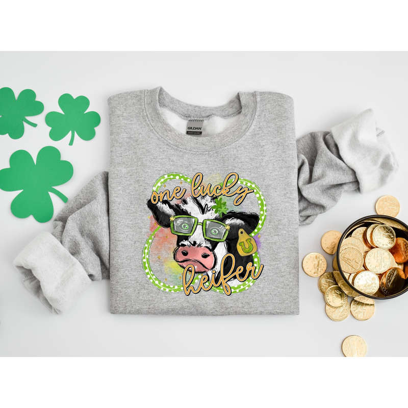 One Lucky Heifer Shirt,Shamrock Shirt,Lucky Shirt,St Patricks Day Shirt,Patricks Day Shirt,St Patricks Shirt,Patricks Day Tee,Lucky Tee - 1.jpg