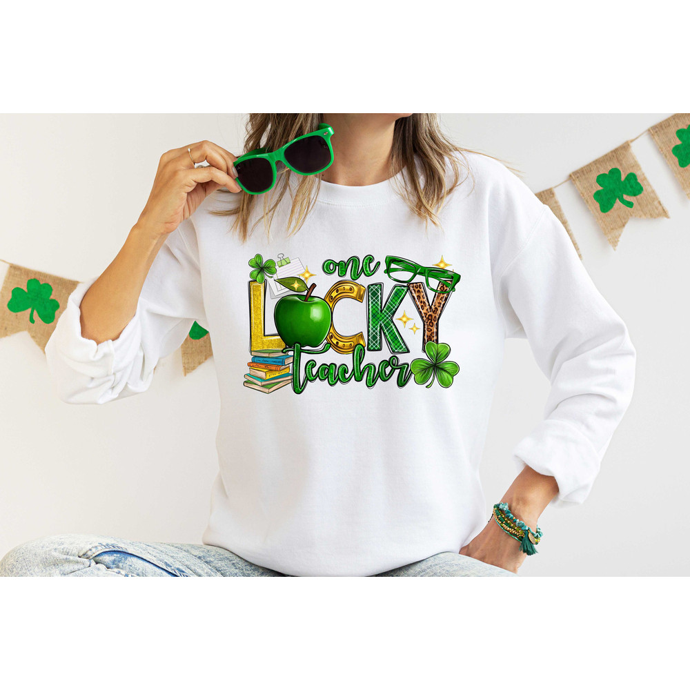 One Lucky Teacher Shirt, StPatrick Day Teacher Shirt, Shamrock T-shirt, Teacher Gift, Blessed Teacher, Lucky Shirt, Lucky Teacher Tee - 3.jpg