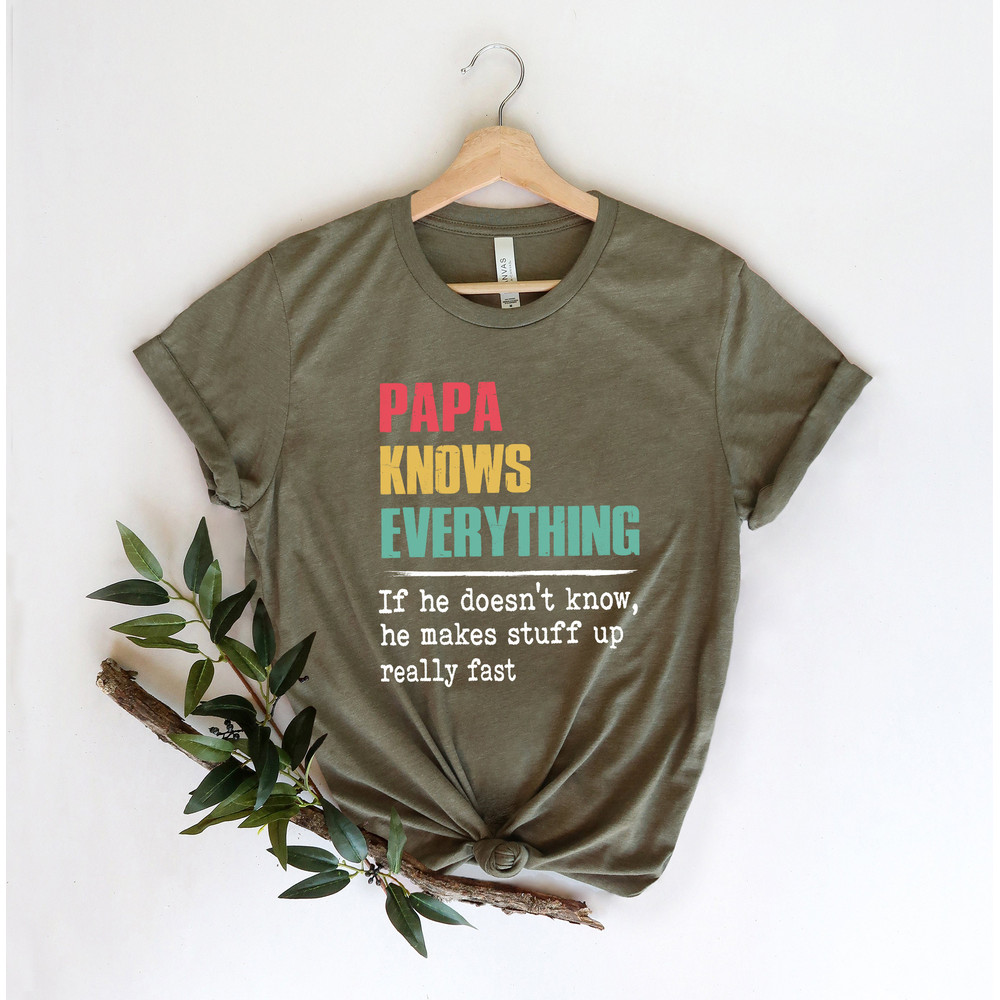 Papa Knows Everything Shirt,New Dad Shirt,Dad Shirt,Daddy Shirt,Father's Day Shirt,Best Dad shirt,Gift for Dad,Gift for Papa Shirt - 2.jpg