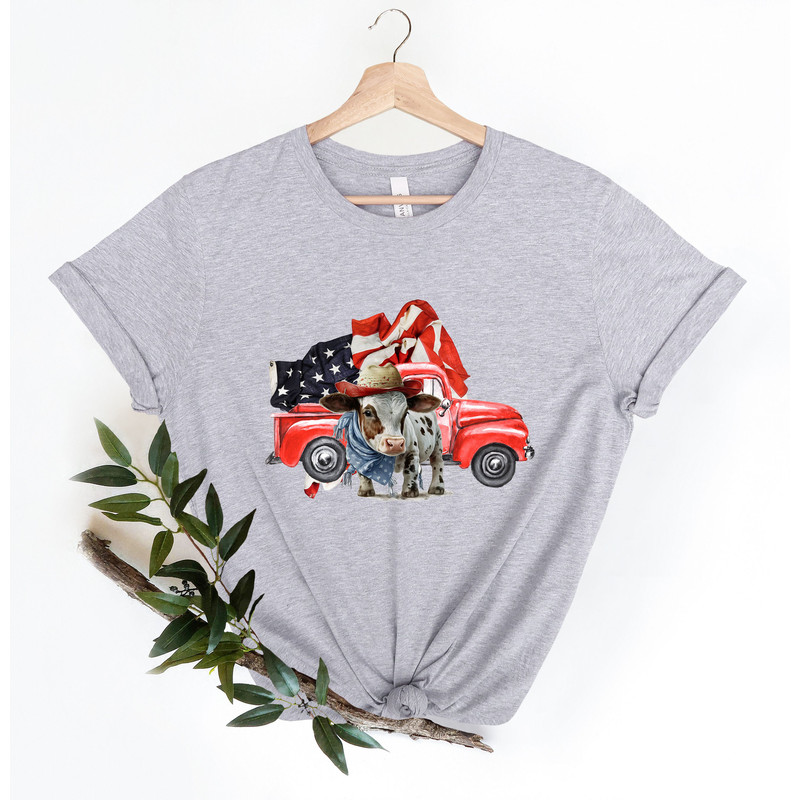Patriotic Vintage Truck Shirt,Freedom Shirt,Fourth Of July Shirt,Patriotic Tee,Independence Day Shirts,Patriotic Family Shirts,Americana cow - 3.jpg