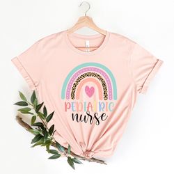 pediatric nurse rainbow shirt, cute peds nurse tshirt, pediatric nurse practitioner, pediatric nursing, peds np shirt, p