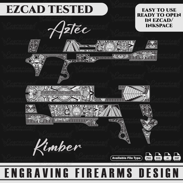 Engraving Firearms Deisign Kimber 1911 full size 45 ACP AZTEC DESIGN-1.jpg