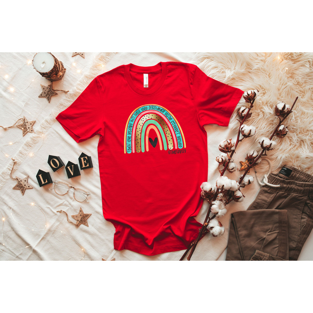 Rainbow Teach Love Inspire, Valentines Day Shirt, Gift for her, Valentine's Day Gift, Valentine Gift,Teacher Life Shirt,Teacher Gift - 4.jpg