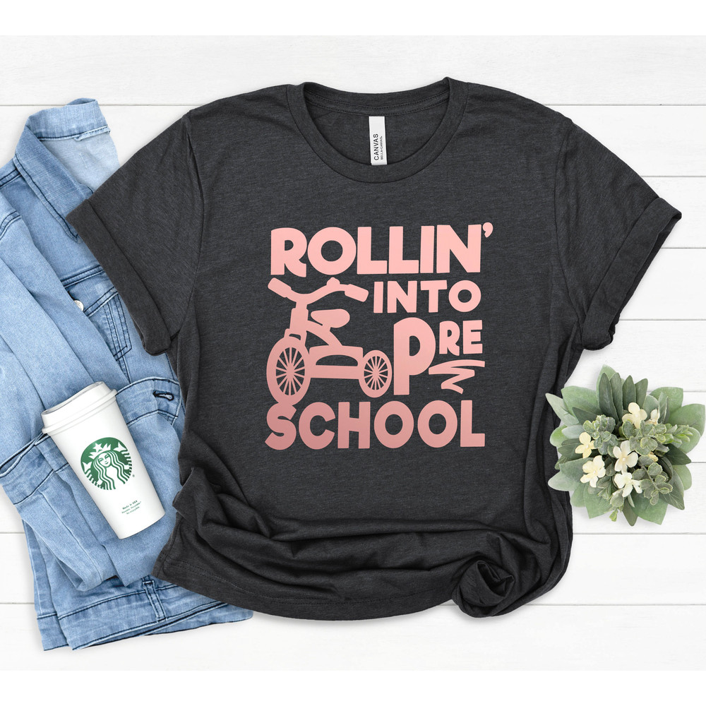 Rollin into pre school School Shirt,Teacher Gift, Gift for Teachers, Kindergarten Teacher, Teacher Appreciation,Back to School Shirt,Bike - 2.jpg