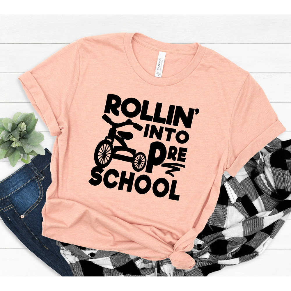 Rollin into pre school School Shirt,Teacher Gift, Gift for Teachers, Kindergarten Teacher, Teacher Appreciation,Back to School Shirt,Bike - 3.jpg