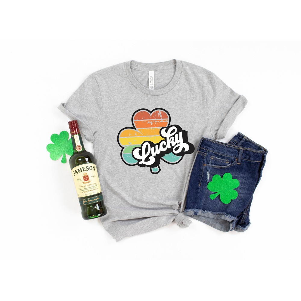 Shamrock Shirt,St Patricks Day Shirt,Lucky Shirt,Rainbow Shirt,Retro Lucky Me Shirt,Irish Shirt,Watercolor Shirt,St Patricks Tee - 1.jpg