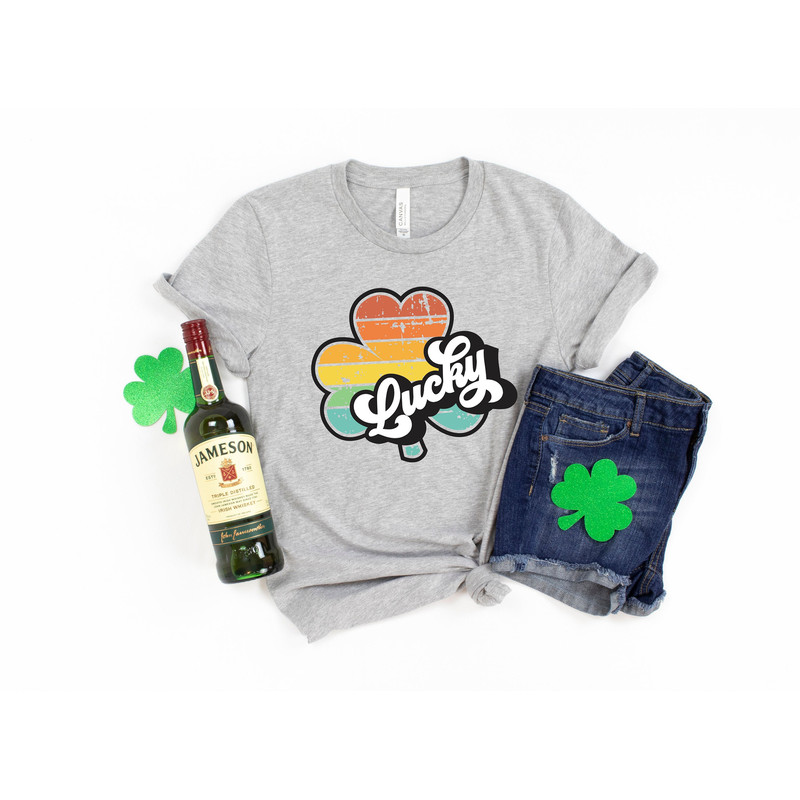 Shamrock Shirt,St Patricks Day Shirt,Lucky Shirt,Rainbow Shirt,Retro Lucky Me Shirt,Irish Shirt,Watercolor Shirt,St Patricks Tee - 1.jpg