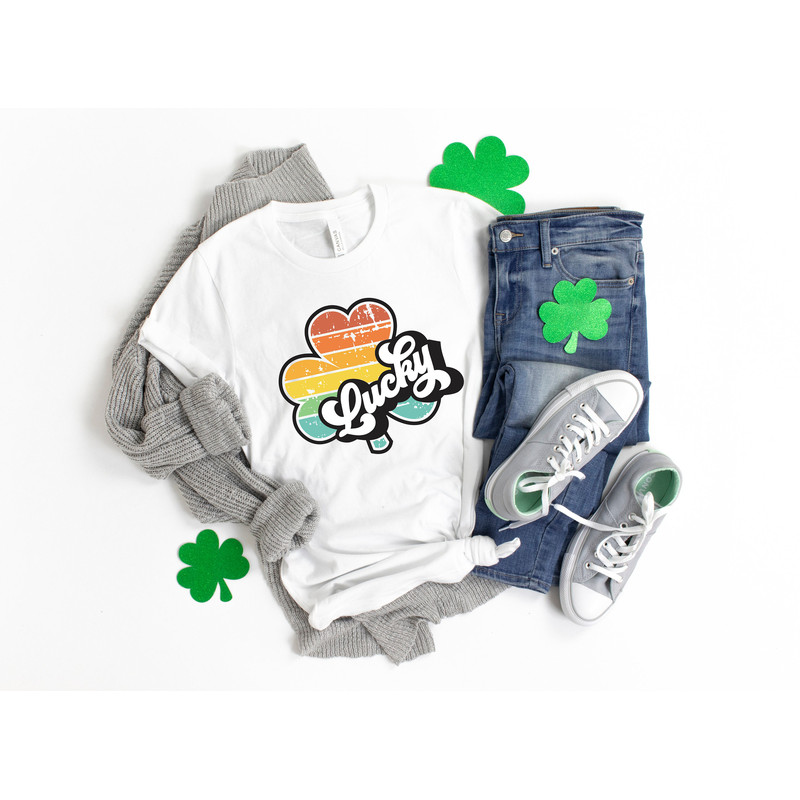 Shamrock Shirt,St Patricks Day Shirt,Lucky Shirt,Rainbow Shirt,Retro Lucky Me Shirt,Irish Shirt,Watercolor Shirt,St Patricks Tee - 3.jpg