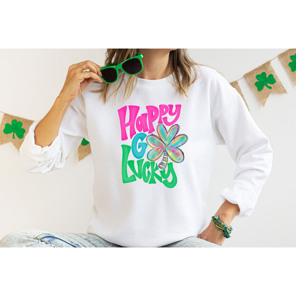 Shamrock St Patrick's Day Shirt, Lucky Shirt, Happy Go Lucky, Shamrock Shirt, St Patty's Shirt, St Patrick's Day Gift, Irish Shirt - 3.jpg