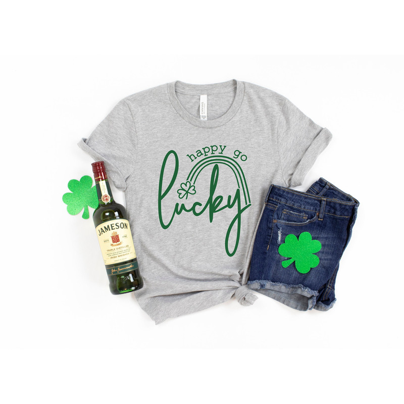 St Patricks Day Shirt,Happy Go Lucky Rainbow,Shamrock Shirt, St Patty's Shirt,Irish Shirt,Shenanigans Drinking Shirt,Family Matching Shirt - 1.jpg