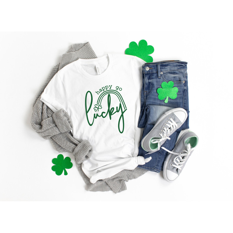 St Patricks Day Shirt,Happy Go Lucky Rainbow,Shamrock Shirt, St Patty's Shirt,Irish Shirt,Shenanigans Drinking Shirt,Family Matching Shirt - 3.jpg