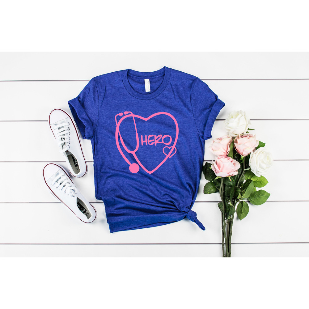 Stethoscope Hero Shirt, Nurse Shirt, Doctor Shirt, Gift for Med School, Cute Nurse Gift, Hero Shirt, 2020 Nurse Graduation Gift, Cute Shirt - 3.jpg