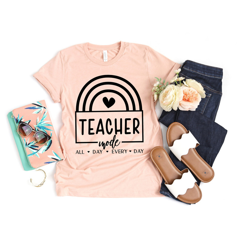 Teacher Mode Shirt, Gift for Teacher, Teacher Shirts, Teaching Shirt, Teacher Gift, Funny Teacher Shirt, Teacher Life, All Day Every Day - 3.jpg