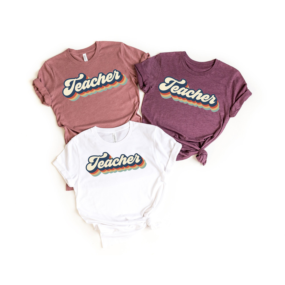 Teacher Retro Vintage shirt,Teacher Shirts For Women,Vintage Boho Teacher Rainbow Shirt,Rainbow Teacher Tshirt,Kindergarter Teacher Shirt - 1.jpg