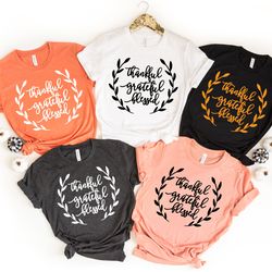 thankful grateful blessed shirt, thankful, thanksgiving, thankful fall, fall shirt, thankful family shirts, thanksgiving