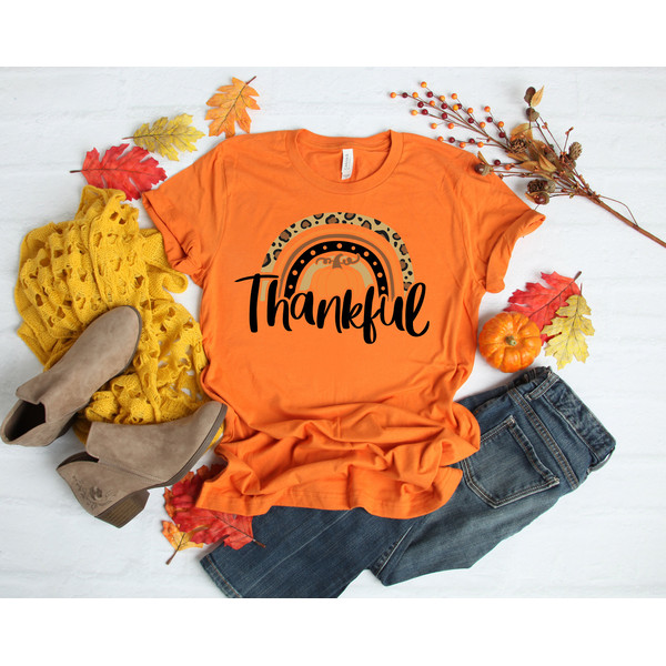 Thankful Rainbow Pumpkin Shirt,Thanksgiving Vacation Shirt,Family Thanksgiving Shirt, Thanksgiving Food Shirt,Thanksgiving Dinner Shirt - 2.jpg