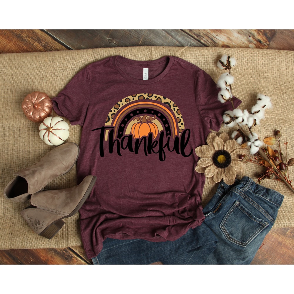 Thankful Rainbow Pumpkin Shirt,Thanksgiving Vacation Shirt,Family Thanksgiving Shirt, Thanksgiving Food Shirt,Thanksgiving Dinner Shirt - 3.jpg