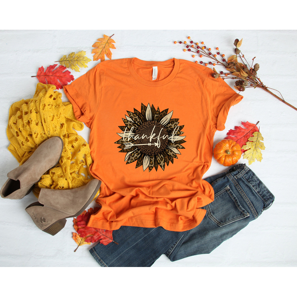 Thankful Sunflower Leopard Shirt,Thanksgiving Shirt,Thanksgiving Family Shirts,Thanksgiving Shirts,Thankful Grateful Blessed Shirt - 3.jpg