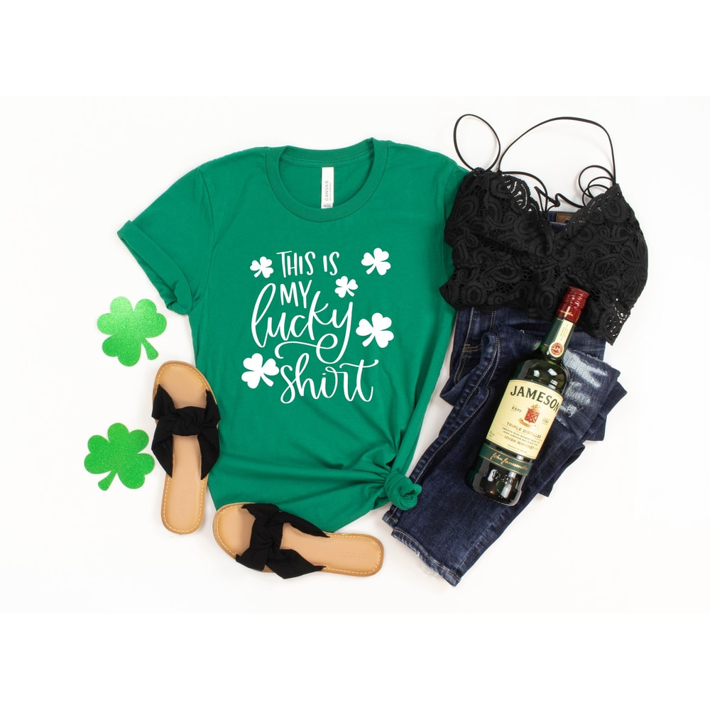 This is my Lucky Shirt,Lucky Shamrock Shirt,Shamrock Tee, Patrick's Day Gift,Patrick's Day Family Matching Shirt,Drinking Shirt - 2.jpg
