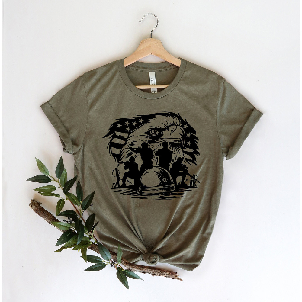 US Patriotic Eagle Soldier Shirt,American Troops Shirt,American Shirts,4th Of July,Patriotic Shirt,Army Tee,Army Veteran Flag,Military Eagle - 1.jpg