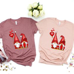 valentine gnomes with heart shirt,valentines day shirts for woman,heart shirt,cute valentine shirt,red gnomes valentines