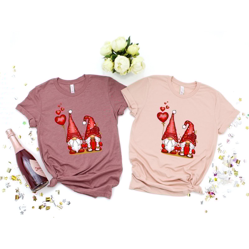 Valentine Gnomes with Heart Shirt,Valentines Day Shirts For Woman,Heart Shirt,Cute Valentine Shirt,Red Gnomes Valentines,Valentines Day Gift - 1.jpg