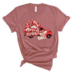watercolor valentine's day shirt,valentines day shirts,vintage red truck, gnomes, valentine love, valentine retro trucks