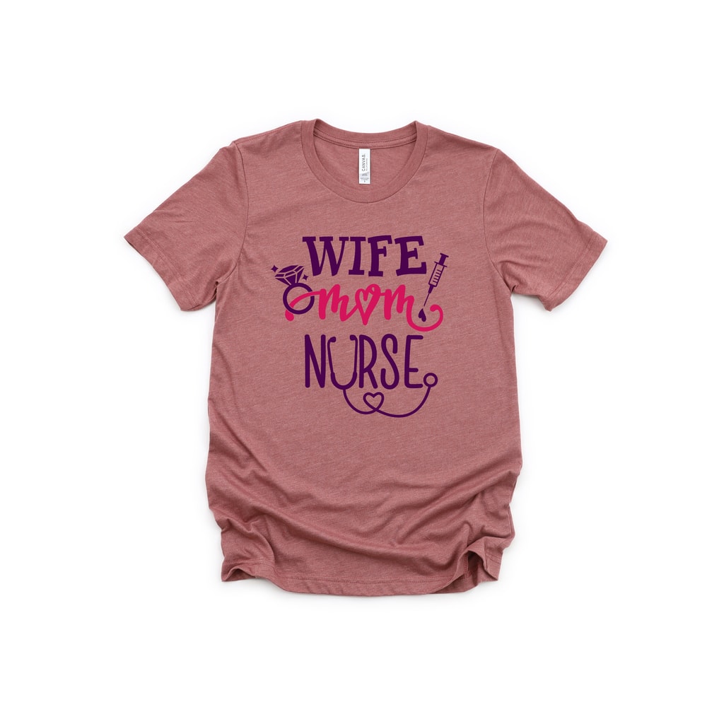 Wife Mom Nurse, Nurse Shirt, Nursing School T Shirt, Nursing School Tee, Nurse Shirt, Funny Nursing Shirt, Mama shirt,Registered Nurse - 2.jpg