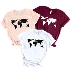 world map shirt, travel shirt, traveler gift, travel lover, geography shirt, geography teacher, exchagne student, wander