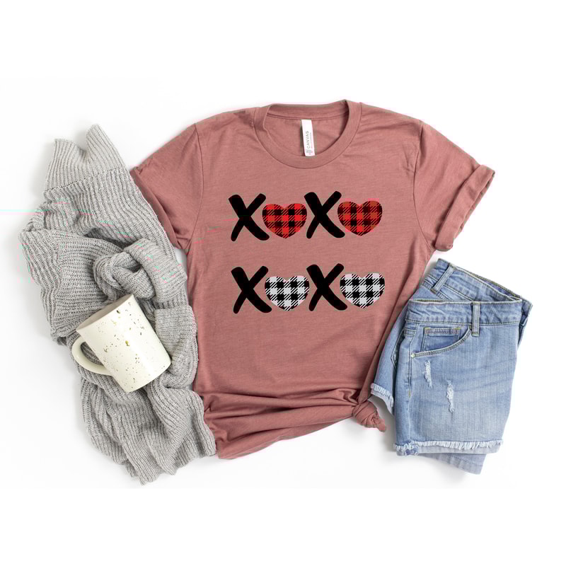 XOXO Shirt,Buffalo Plaid Valentines Day Shirts For Woman,Heart Shirt,Cute Valentine Shirt,Cute Valentine Tee,Valentines Day Gift - 1.jpg