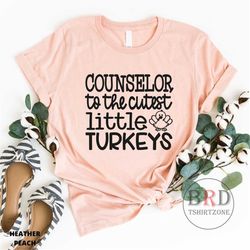 counselor thanksgiving shirt, gift for counselor, school counselor, turkey shirt for counselor, counselor to the cutest