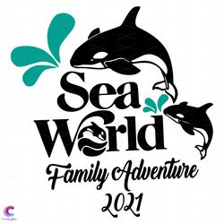 sea worlds family adventure 2021 dolphin cyan svg, trending svg, sea worlds svg,