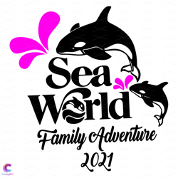 sea worlds family adventure 2021 dolphin pink svg, trending svg, sea worlds svg,