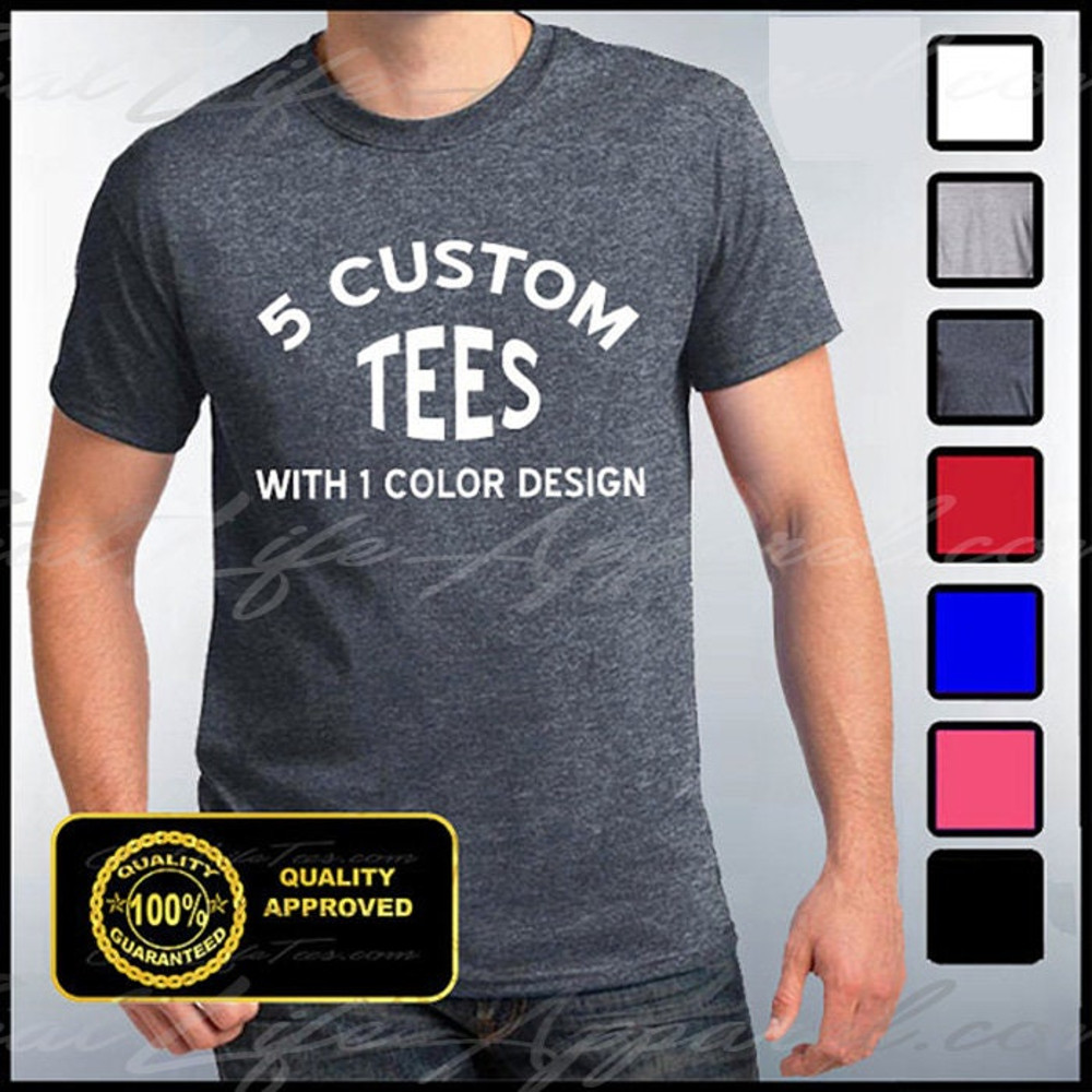 Custom Shirts, 5 Custom T-shirts, Customize Your Tees, Personalized T Shirts, Custom Tees - 1.jpg