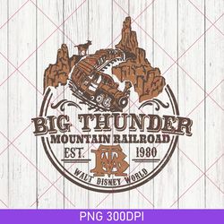 retro big thunder mountain png, disney big thunder mountain railroad png, vintage disney png, frontierland png 300dpi