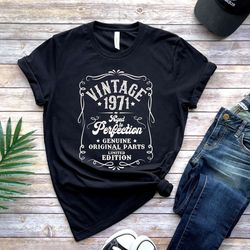 50th birthday shirt, vintage 1971, well aged, limited edition, original parts, birthday gift