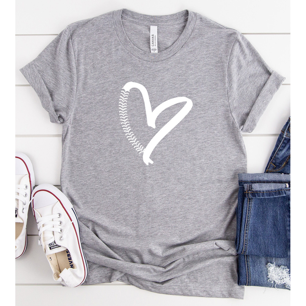 Baseball Heart Shirt , Mom Gift, Women's Baseball Shirt, Baseball Fan Tee, Baseball Heart Distressed Tee, Gift For Baseball Mom - 2.jpg