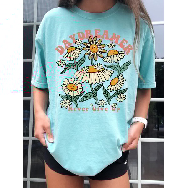 Boho Floral Shirt, Hippie Shirt, Daydreamer Shirt, Retro Tshirt, Comfort Colors, Summer tee, Flowers Tshirt, Garden Tee, Plants - 7.jpg