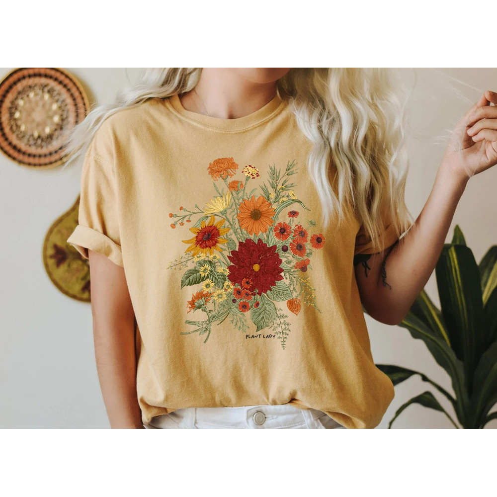 Botanical Shirt, Vintage Floral T-shirt, Flower Tee, Vintage Botanical, Wildflower Botanical Print, Oversized Shirt, Graphic Tshirt - 8.jpg