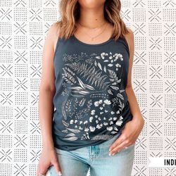 botanical tank top, vintage tank t-shirt, flower t shirt, vintage botanical, botanical print, vintage flower tank top, g