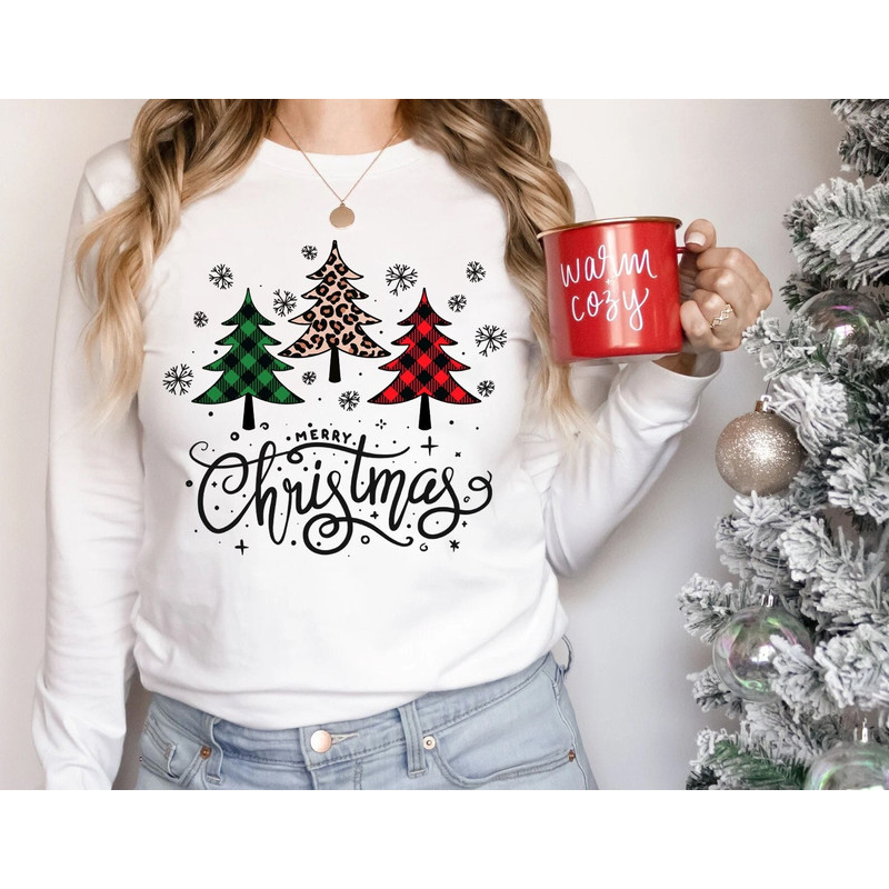 Buffalo Plaid Christmas Long Sleeve Shirt, Merry Christmas T-shirt, Christmas Family Shirt, Christmas Gift, Holiday Gift, Leopard Shirt - 1.jpg