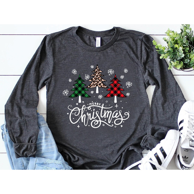 Buffalo Plaid Christmas Long Sleeve Shirt, Merry Christmas T-shirt, Christmas Family Shirt, Christmas Gift, Holiday Gift, Leopard Shirt - 2.jpg