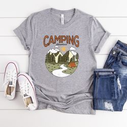 camp lover shirt, camping shirt, camping heart shirt, cute hiking shirt, adventure shirt, camper shirt for men, women, b