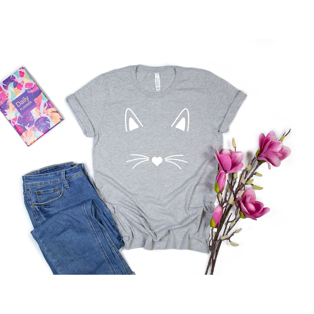 Cat Shirt, Kitty Kitten T Shirt,Tee,Mens, Womens Ladies Funny Present I Love Cats Animal Lover T-shirt,Whiskers Face Girlfriend Fashion Cute - 2.jpg